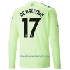 Camiseta de fútbol Manga Larga Manchester City De Bruyne 17 Tercera Equipación 2022-23 - Hombre